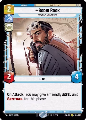 Bodhi Rook - Creating a Diversion (104/264), A Lawless Time — Star Wars card price