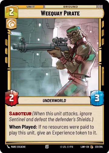 Weequay Pirate (231/264), A Lawless Time — Star Wars card price
