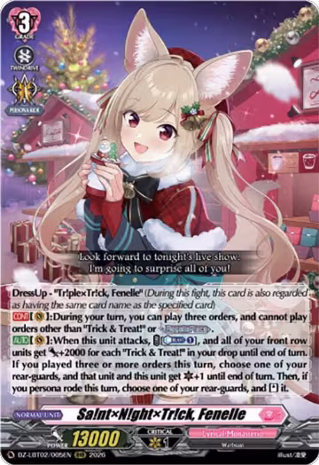 Sa!ntN!ghtTr!ck, Fenelle (DZ-LBT02/005EN), DZ-LBT02: Lyrical Monasterio Season of Wonders — Vanguard card price