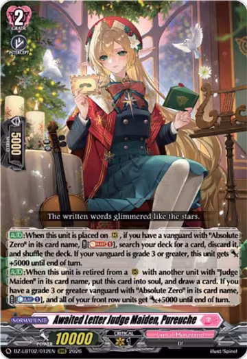 Awaited Letter Judge Maiden, Pureuche (DZ-LBT02/012EN), DZ-LBT02: Lyrical Monasterio Season of Wonders — Vanguard card price