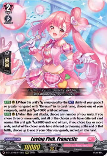 Loving Pink, Francette (DZ-LBT02/013EN), DZ-LBT02: Lyrical Monasterio Season of Wonders — Vanguard card price
