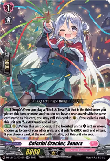 Colorful Cracker, Sonora (DZ-LBT02/034EN), DZ-LBT02: Lyrical Monasterio Season of Wonders — Vanguard card price