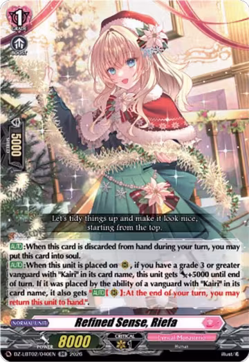 Refined Sense, Riefa (DZ-LBT02/040EN), DZ-LBT02: Lyrical Monasterio Season of Wonders — Vanguard card price