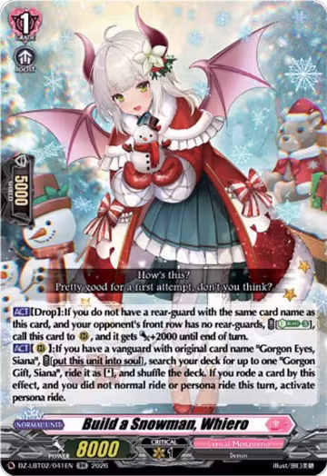 Build a Snowman, Whiero (DZ-LBT02/041EN), DZ-LBT02: Lyrical Monasterio Season of Wonders — Vanguard card price