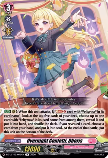 Overnight Confetti, Dhoris (DZ-LBT02/045EN), DZ-LBT02: Lyrical Monasterio Season of Wonders — Vanguard card price