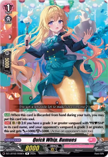 Quick Whip, Rumues (DZ-LBT02/059EN), DZ-LBT02: Lyrical Monasterio Season of Wonders — Vanguard card price