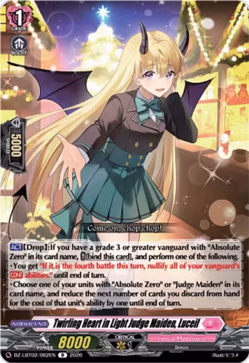 Twirling Heart in Light Judge Maiden, Luceil (DZ-LBT02/062EN), DZ-LBT02: Lyrical Monasterio Season of Wonders — Vanguard card price
