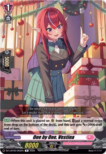 One by One, Vestina (DZ-LBT02/063EN), DZ-LBT02: Lyrical Monasterio Season of Wonders — Vanguard card price