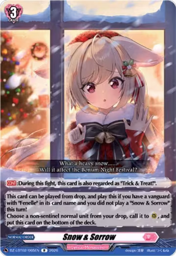 Snow & Sorrow (DZ-LBT02/065EN), DZ-LBT02: Lyrical Monasterio Season of Wonders — Vanguard card price