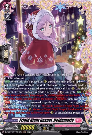 Frigid Night Gospel, Heidemarie (FR) (DZ-LBT02/FR04EN), DZ-LBT02: Lyrical Monasterio Season of Wonders — Vanguard card price