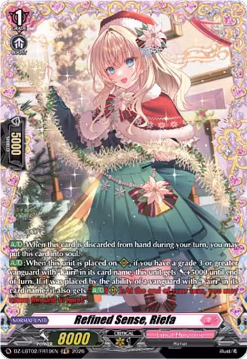 Refined Sense, Riefa (FR) (DZ-LBT02/FR19EN), DZ-LBT02: Lyrical Monasterio Season of Wonders — Vanguard card price
