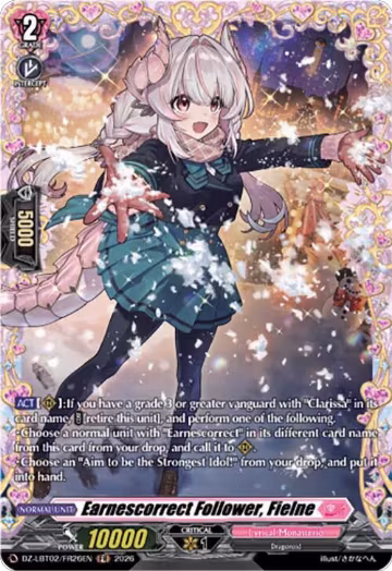 Earnescorrect Follower, Fielne (FR) (DZ-LBT02/FR26EN), DZ-LBT02: Lyrical Monasterio Season of Wonders — Vanguard card price