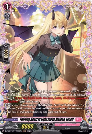 Twirling Heart in Light Judge Maiden, Luceil (FR) (DZ-LBT02/FR40EN), DZ-LBT02: Lyrical Monasterio Season of Wonders — Vanguard card price