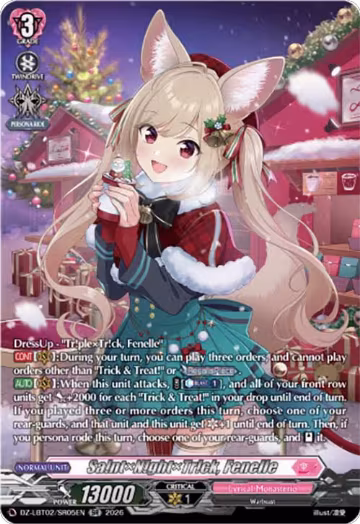 Sa!ntN!ghtTr!ck, Fenelle (SR) (DZ-LBT02/SR05EN), DZ-LBT02: Lyrical Monasterio Season of Wonders — Vanguard card price