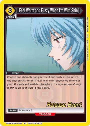 I Feel Warm and Fuzzy When I'm With Shinji (UEPR/EVA-1-021), Evangelion: New Theatrical Edition Release Event Cards — Union Arena card price