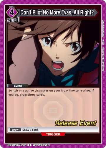 Don't Pilot No More Evas, All Right? (UEPR/EVA-1-060), Evangelion: New Theatrical Edition Release Event Cards — Union Arena card price