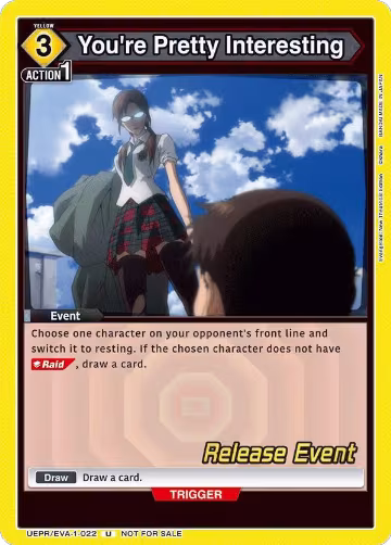 You're Pretty Interesting (UEPR/EVA-1-022), Evangelion: New Theatrical Edition Release Event Cards — Union Arena card price