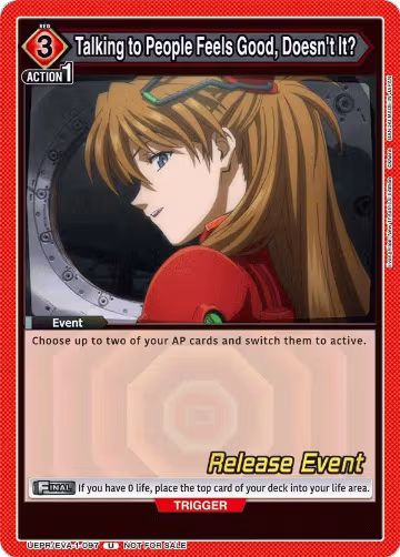 Talking to People Feels Good, Doesn't It? (UEPR/EVA-1-097), Evangelion: New Theatrical Edition Release Event Cards — Union Arena card price