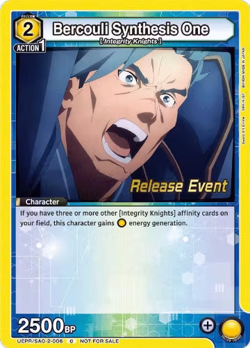 Bercouli Synthesis One (UEPR/SAO-2-006), UEX06BT: Sword Art Online Vol.2 Release Event Cards — Union Arena card price