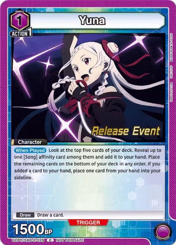 Yuna (029) (UEPR/SAO-2-029), UEX06BT: Sword Art Online Vol.2 Release Event Cards — Union Arena card price