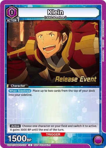 Klein (037) (UEPR/SAO-2-037), UEX06BT: Sword Art Online Vol.2 Release Event Cards — Union Arena card price