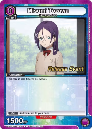 Misumi Tozawa (UEPR/SAO-2-051), UEX06BT: Sword Art Online Vol.2 Release Event Cards — Union Arena card price
