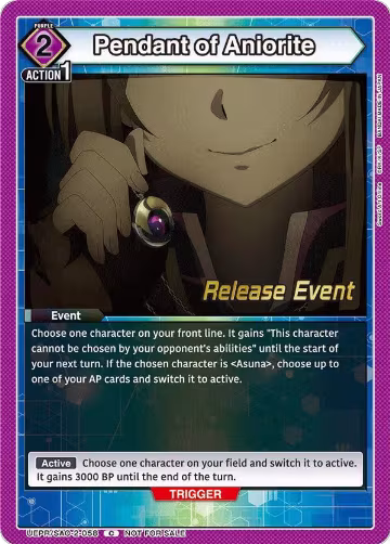 Pendant of Aniorite (UEPR/SAO-2-058), UEX06BT: Sword Art Online Vol.2 Release Event Cards — Union Arena card price