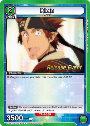 Klein (065) (UEPR/SAO-2-065), UEX06BT: Sword Art Online Vol.2 Release Event Cards — Union Arena card price