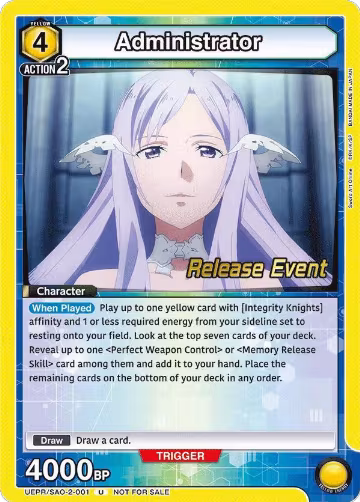 Administrator (UEPR/SAO-2-001), UEX06BT: Sword Art Online Vol.2 Release Event Cards — Union Arena card price