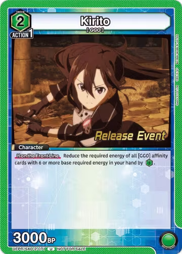 Kirito (071) (UEPR/SAO-2-071), UEX06BT: Sword Art Online Vol.2 Release Event Cards — Union Arena card price