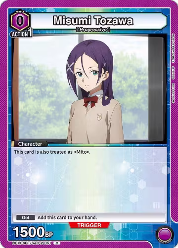 Misumi Tozawa (Box Topper Foil) (UEX06BT/SAO-2-051), UEX06BT: Sword Art Online Vol.2 — Union Arena card price