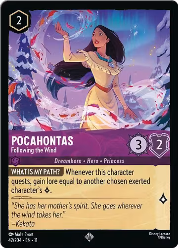 Pocahontas - Following the Wind (42/204), Winterspell — Lorcana card price