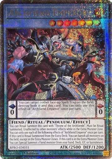 Archfiend Emperor (Starlight Rare) (BPRO-EN031), Burst Protocol — Yu-Gi-Oh! card price