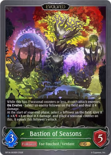 Bastion of Seasons (Evolved) (BP14-005EN), Banquet of Dreams — Shadowverse card price