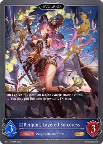 Bergent, Layered Sorceress (Evolved) (BP14-040EN), Banquet of Dreams — Shadowverse card price