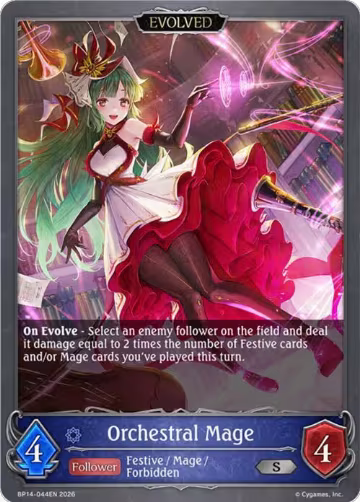 Orchestral Mage (Evolved) (BP14-044EN), Banquet of Dreams — Shadowverse card price