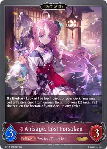 Anisage, Lost Forsaken (Evolved) (BP14-075EN), Banquet of Dreams — Shadowverse card price