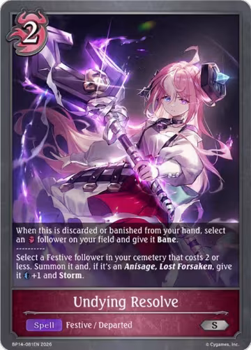 Undying Resolve (BP14-081EN), Banquet of Dreams — Shadowverse card price