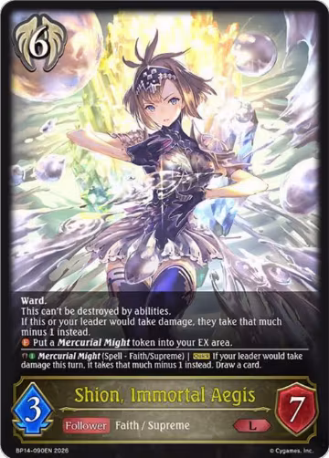 Shion, Immortal Aegis (BP14-090EN), Banquet of Dreams — Shadowverse card price