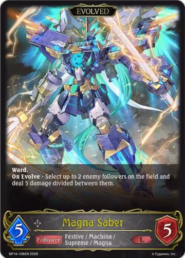 Magna Saber (Evolved) (BP14-106EN), Banquet of Dreams — Shadowverse card price