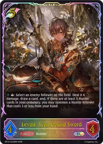 Levon, Scentbound Sword (SL) (BP14-SL03EN), Banquet of Dreams — Shadowverse card price