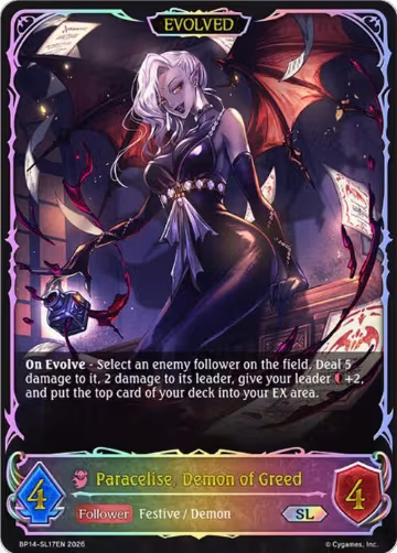 Paracelise, Demon of Greed (Evolved) (SL) (BP14-SL17EN), Banquet of Dreams — Shadowverse card price