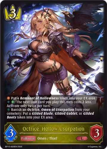 Octrice, Hollow Usurpation (BP15-020EN), Trial of the Omens — Shadowverse card price