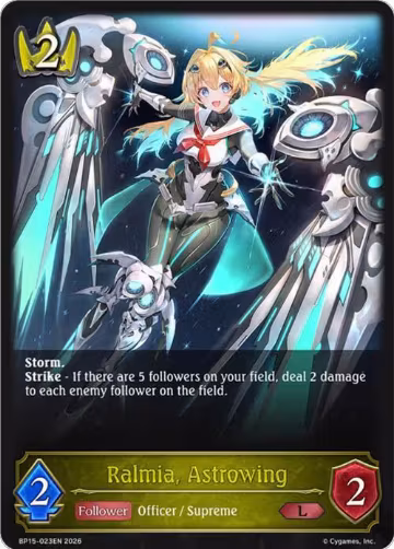 Ralmia, Astrowing (BP15-023EN), Trial of the Omens — Shadowverse card price
