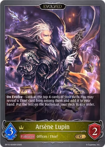 Arsene Lupin (Evolved) (BP15-025EN), Trial of the Omens — Shadowverse card price