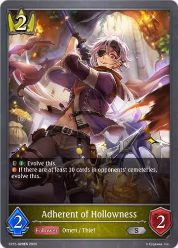 Adherent of Hollowness (BP15-028EN), Trial of the Omens — Shadowverse card price