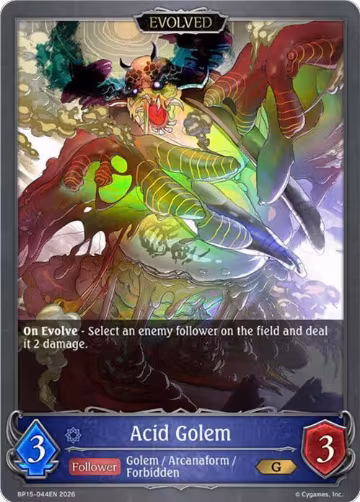 Acid Golem (Evolved) (BP15-044EN), Trial of the Omens — Shadowverse card price