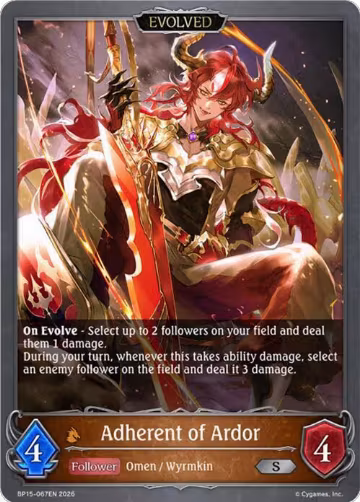 Adherent of Ardor (Evolved) (BP15-067EN), Trial of the Omens — Shadowverse card price