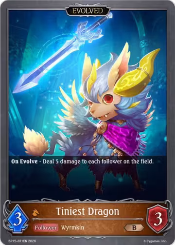 Tiniest Dragon (Evolved) (BP15-071EN), Trial of the Omens — Shadowverse card price