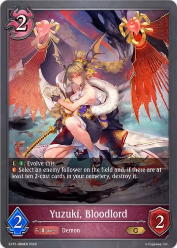Yuzuki, Bloodlord (BP15-080EN), Trial of the Omens — Shadowverse card price